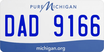 MI license plate DAD9166