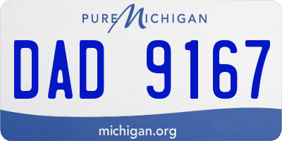MI license plate DAD9167