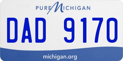 MI license plate DAD9170