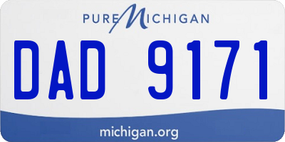 MI license plate DAD9171