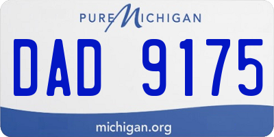 MI license plate DAD9175