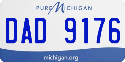 MI license plate DAD9176