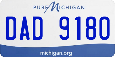 MI license plate DAD9180