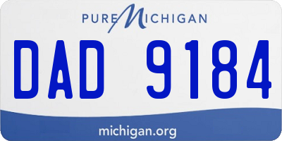 MI license plate DAD9184