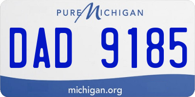 MI license plate DAD9185