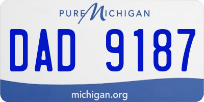 MI license plate DAD9187