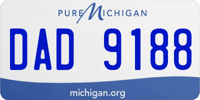 MI license plate DAD9188