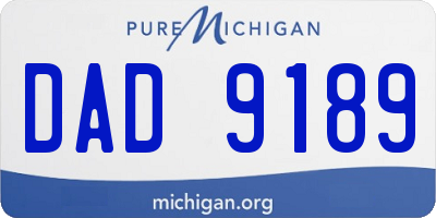 MI license plate DAD9189