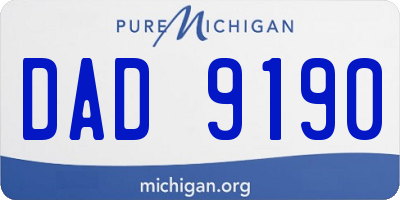 MI license plate DAD9190
