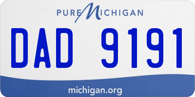 MI license plate DAD9191