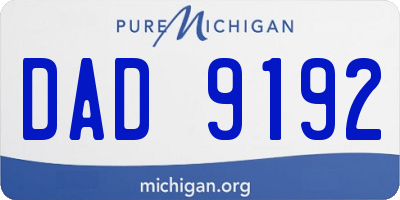 MI license plate DAD9192