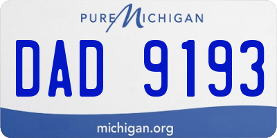MI license plate DAD9193