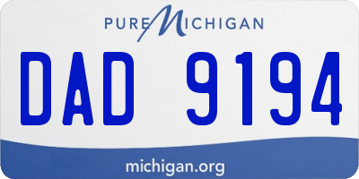 MI license plate DAD9194