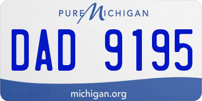 MI license plate DAD9195