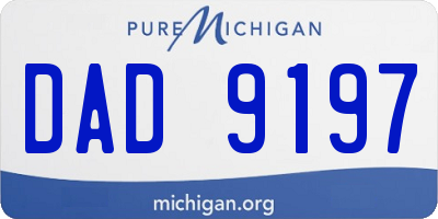 MI license plate DAD9197
