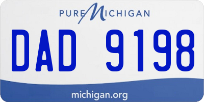 MI license plate DAD9198