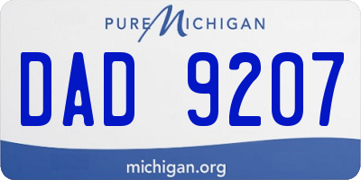 MI license plate DAD9207