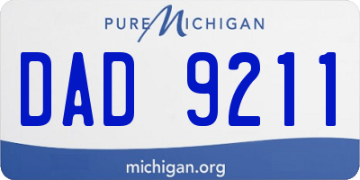 MI license plate DAD9211