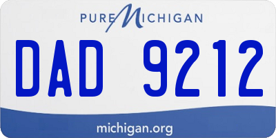 MI license plate DAD9212