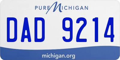MI license plate DAD9214