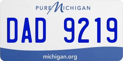 MI license plate DAD9219
