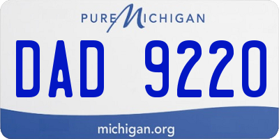 MI license plate DAD9220