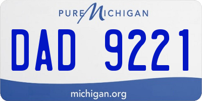 MI license plate DAD9221