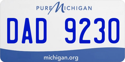 MI license plate DAD9230