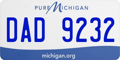 MI license plate DAD9232