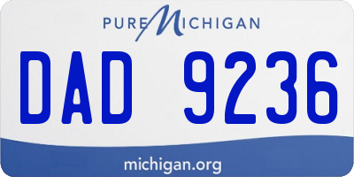 MI license plate DAD9236