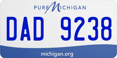 MI license plate DAD9238