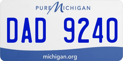 MI license plate DAD9240