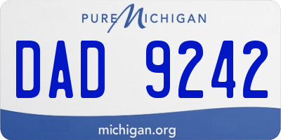 MI license plate DAD9242