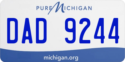 MI license plate DAD9244