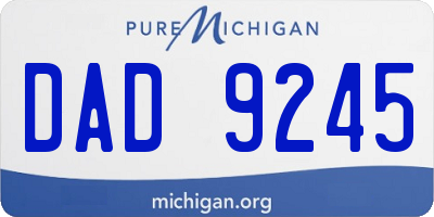 MI license plate DAD9245