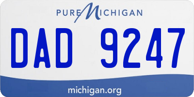 MI license plate DAD9247