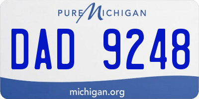 MI license plate DAD9248