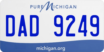 MI license plate DAD9249