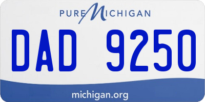 MI license plate DAD9250