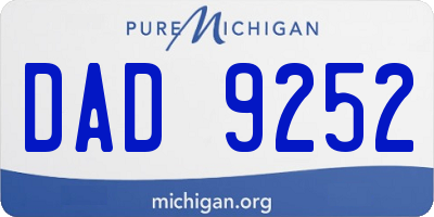 MI license plate DAD9252