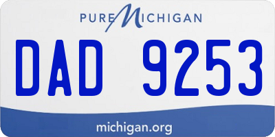 MI license plate DAD9253