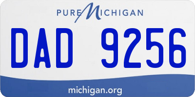 MI license plate DAD9256