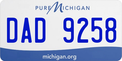 MI license plate DAD9258