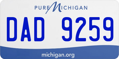 MI license plate DAD9259