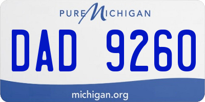 MI license plate DAD9260