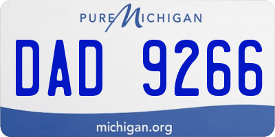MI license plate DAD9266