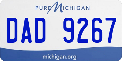 MI license plate DAD9267