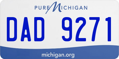 MI license plate DAD9271