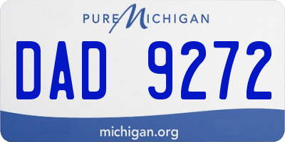 MI license plate DAD9272