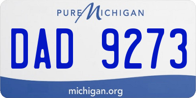 MI license plate DAD9273